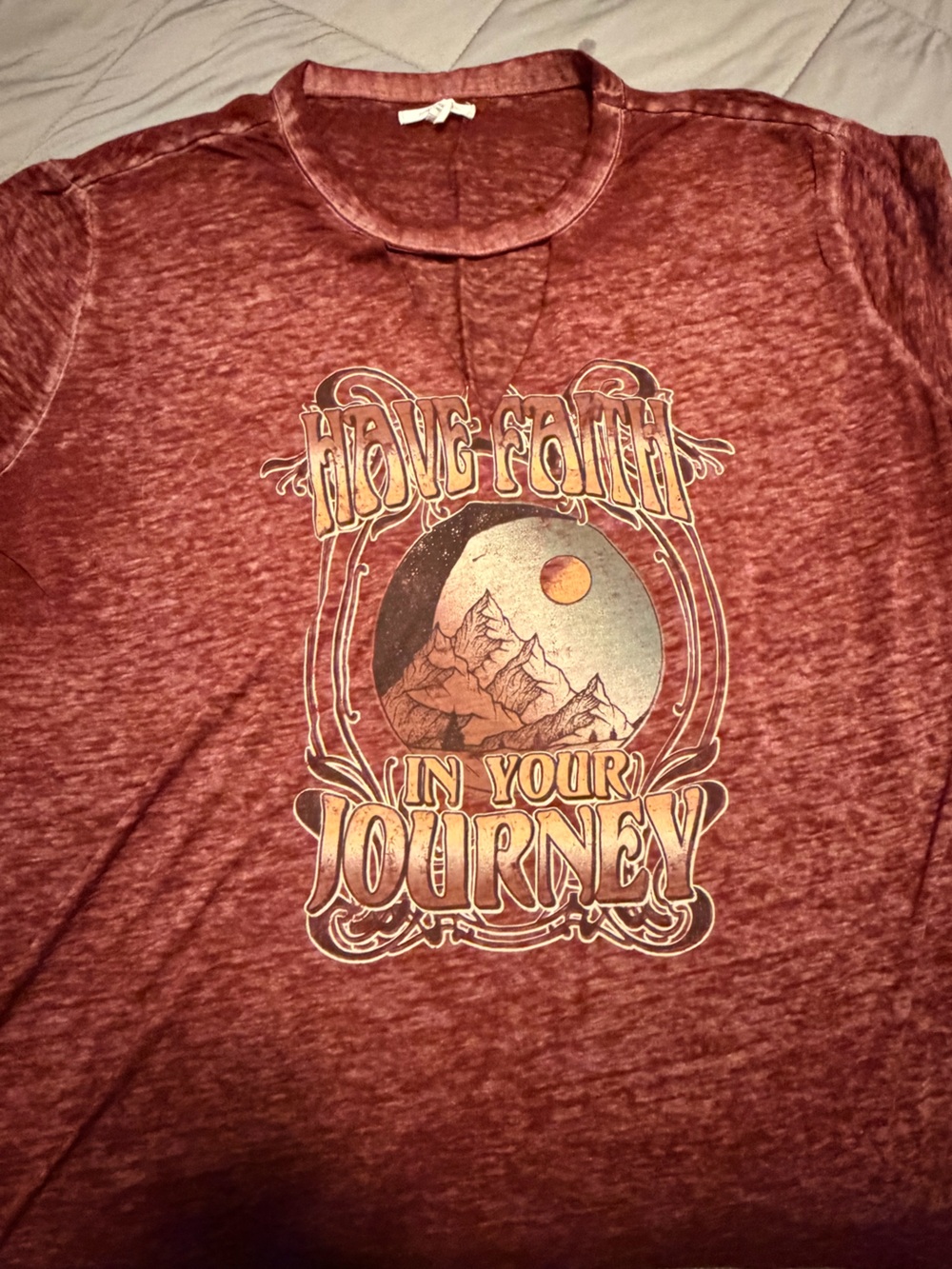 Maurices Rust Graphic Short Sleeve Tee with Mountain Print